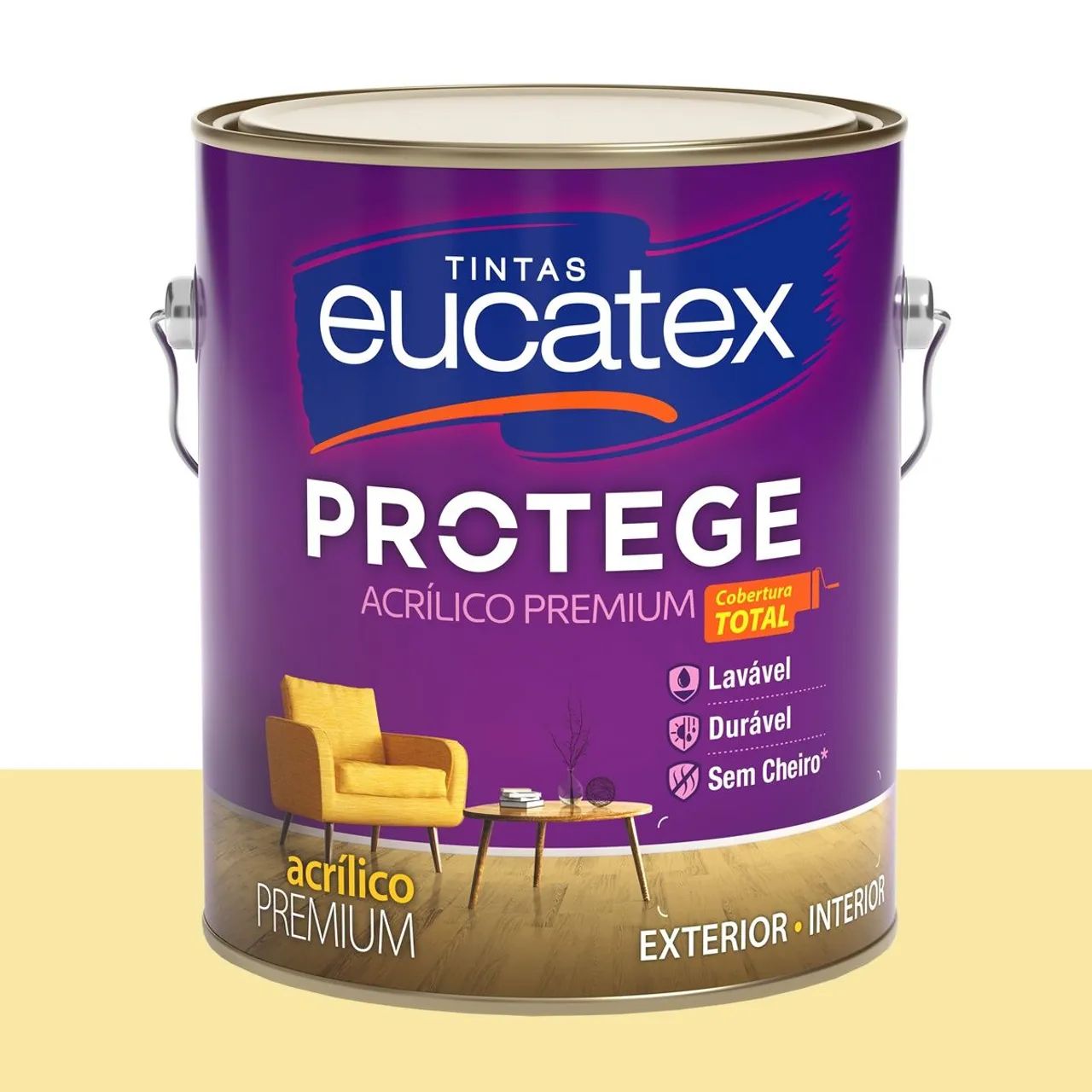 Tinta Acrílica Acetinada Eucatex Citrino 3,2 L