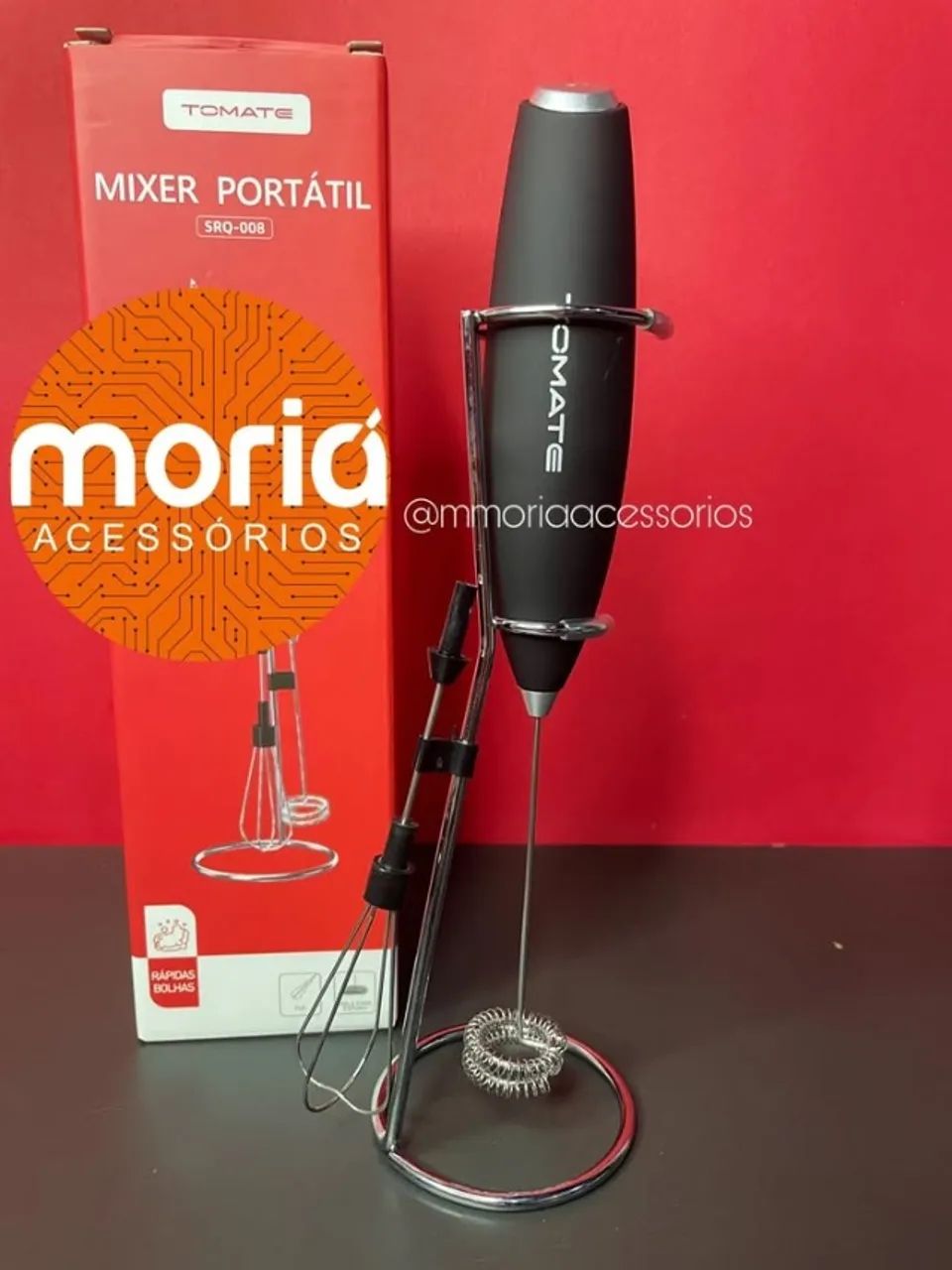 Mixer Portátil Suporte Batedor Café Leite Fouet Misturador SRQ-008  - Foto 3