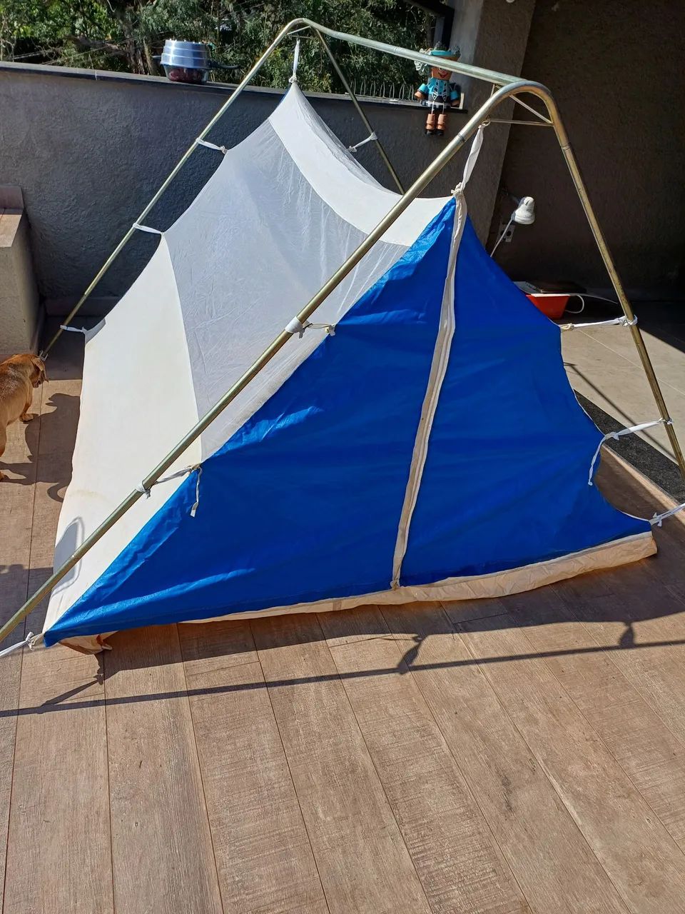 Barraca de acampamento azul e verde - Foto 4