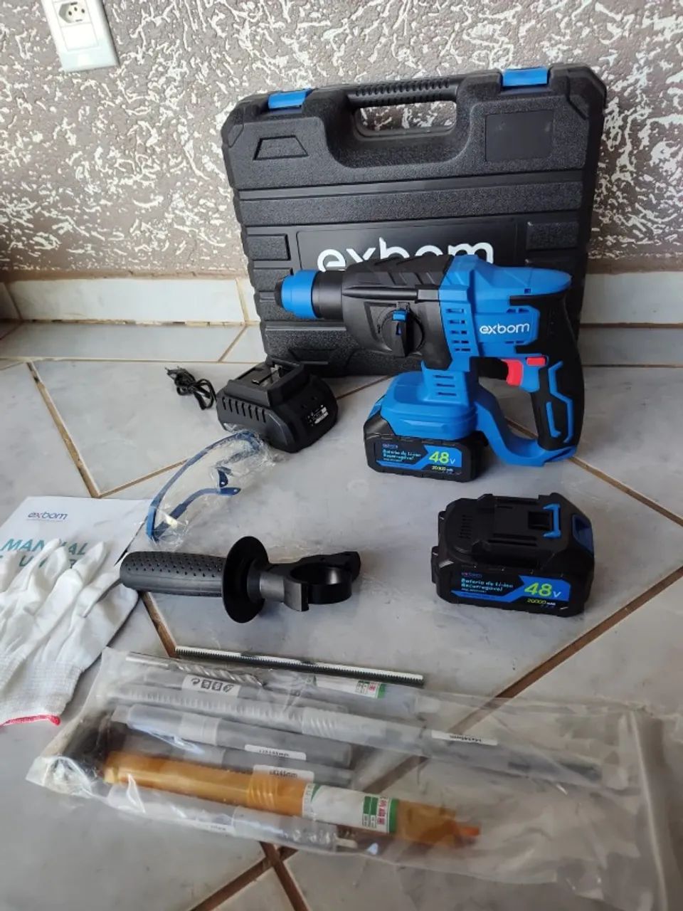 Martelete Perfurador Brushless 2000mah Azul