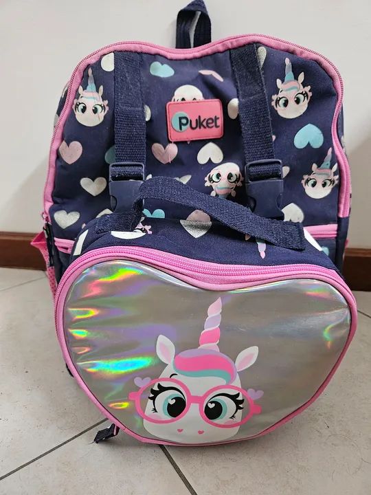 Mochila escolar de unicórnio PUCKET