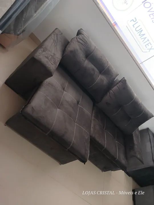 Sofá de Canto em Suede - Novo! - Foto 3