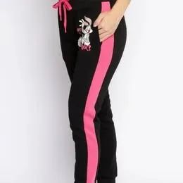 Calça Feminina em Moleton - Tamanho M - Preta e Rosa - Foto 2