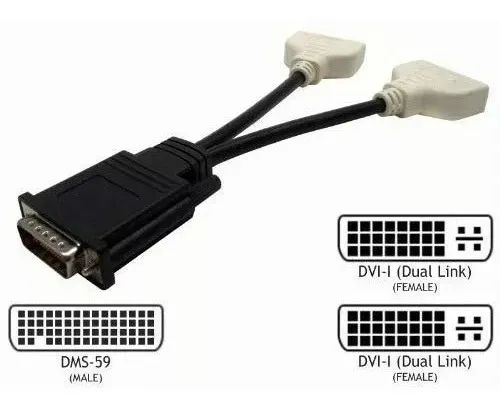 Cabo Adaptador DMS 59 para 2 Saída Dvi