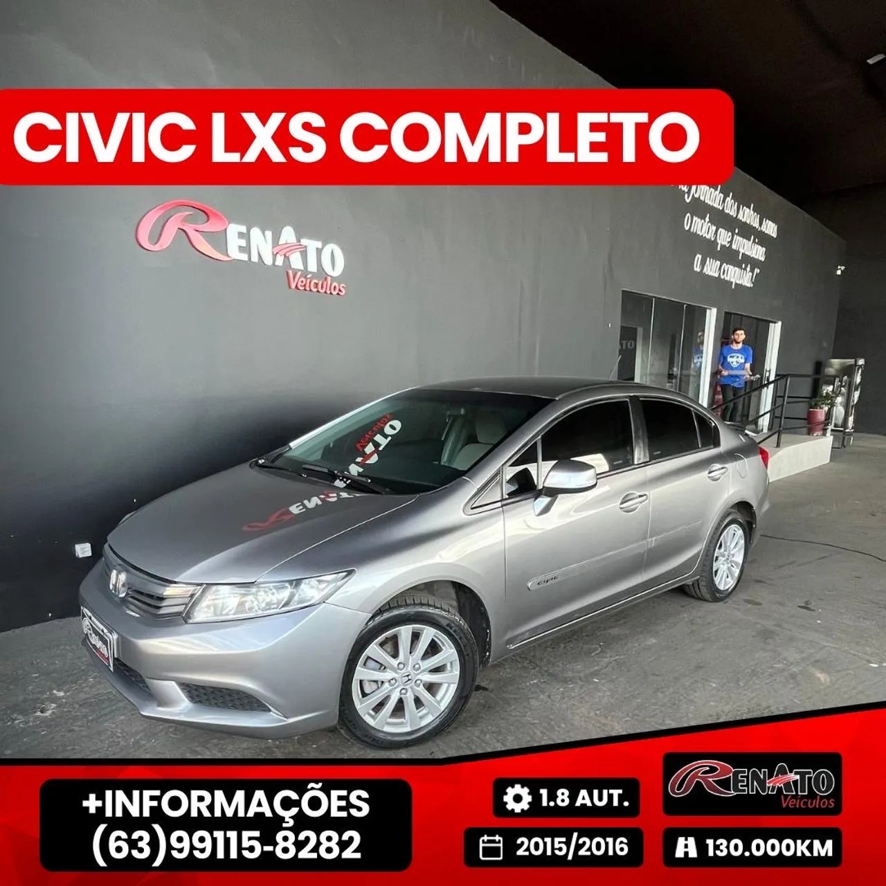 Civic 1.8 LXS 2015/2016 Automático Completo