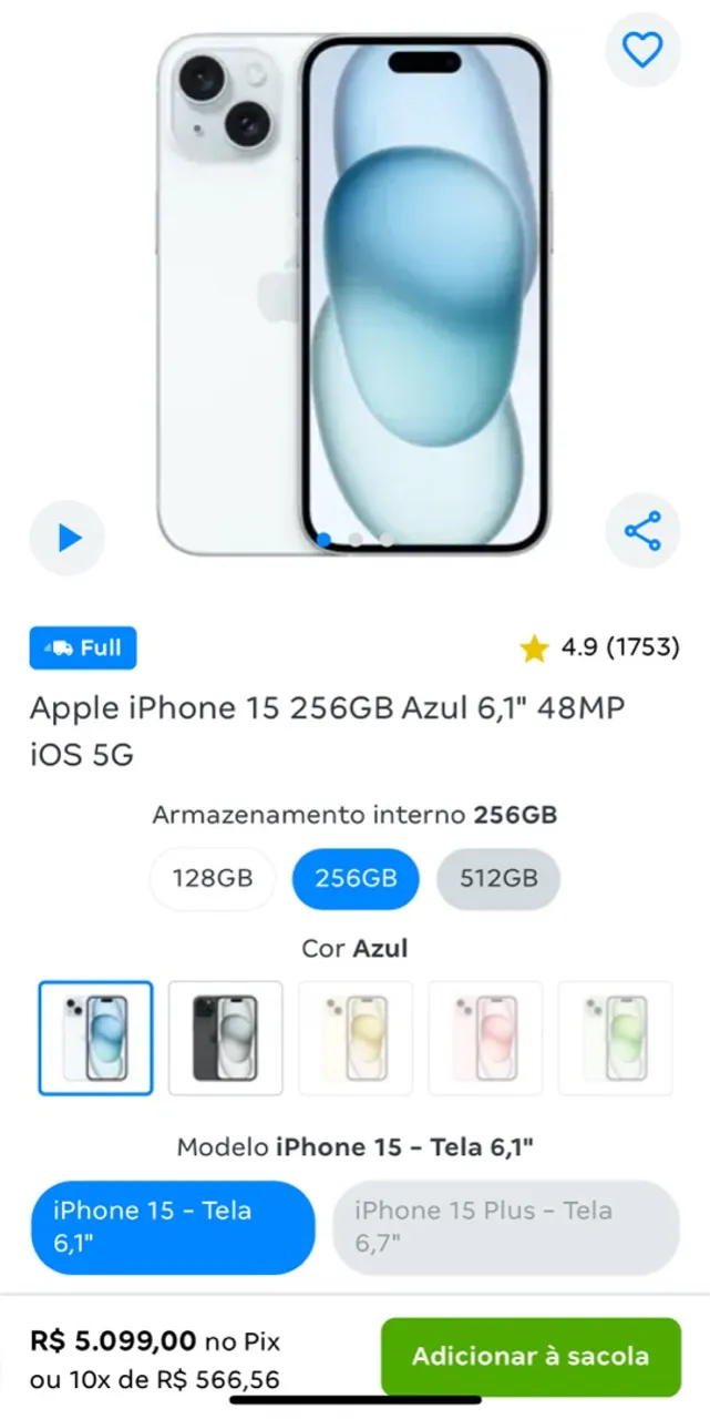 iPhone 15 256 GB