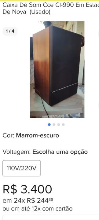 Par Caixas cce Cl 990- potentes! 140 W rms-  funcionando perfeitamente - Foto 2
