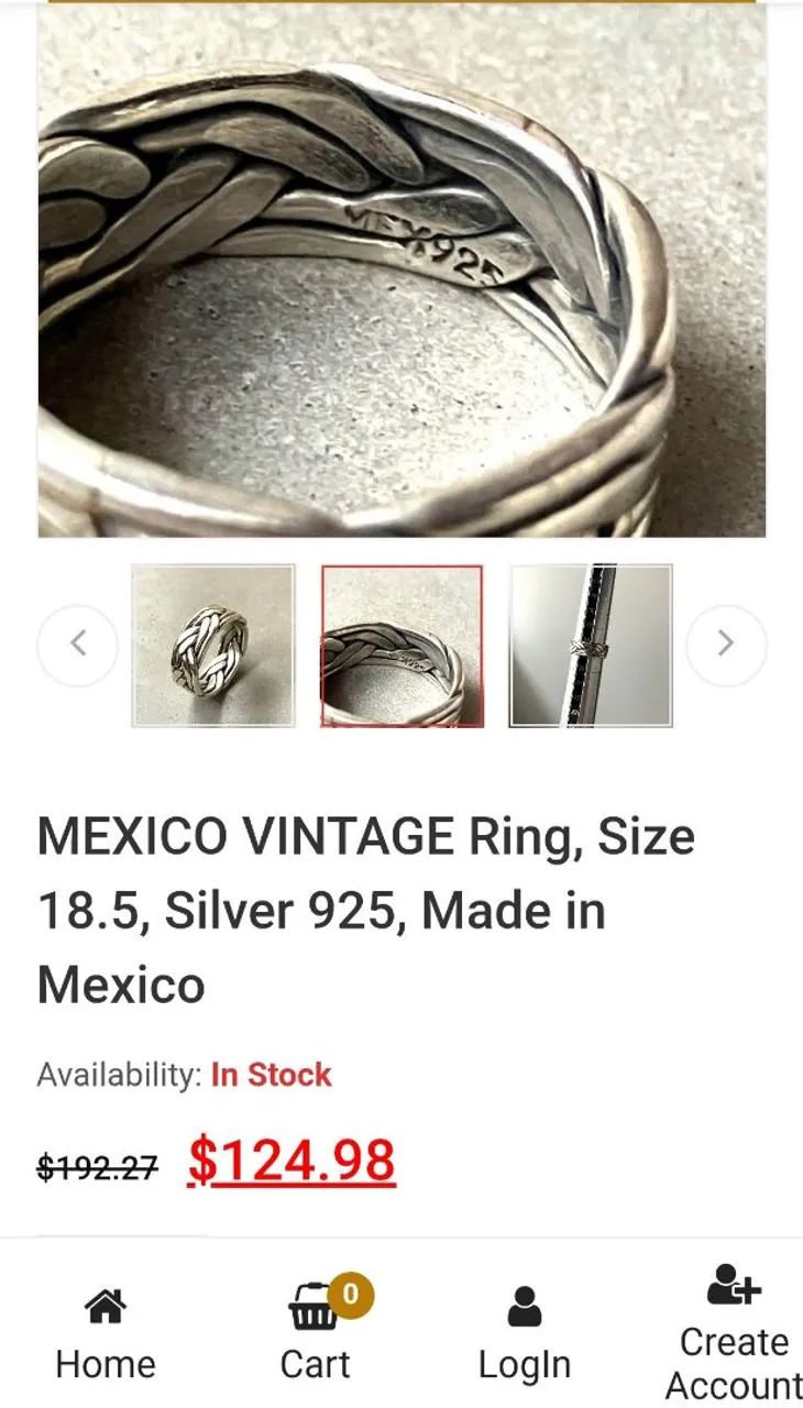 Anel de prata 925 Mexicano 