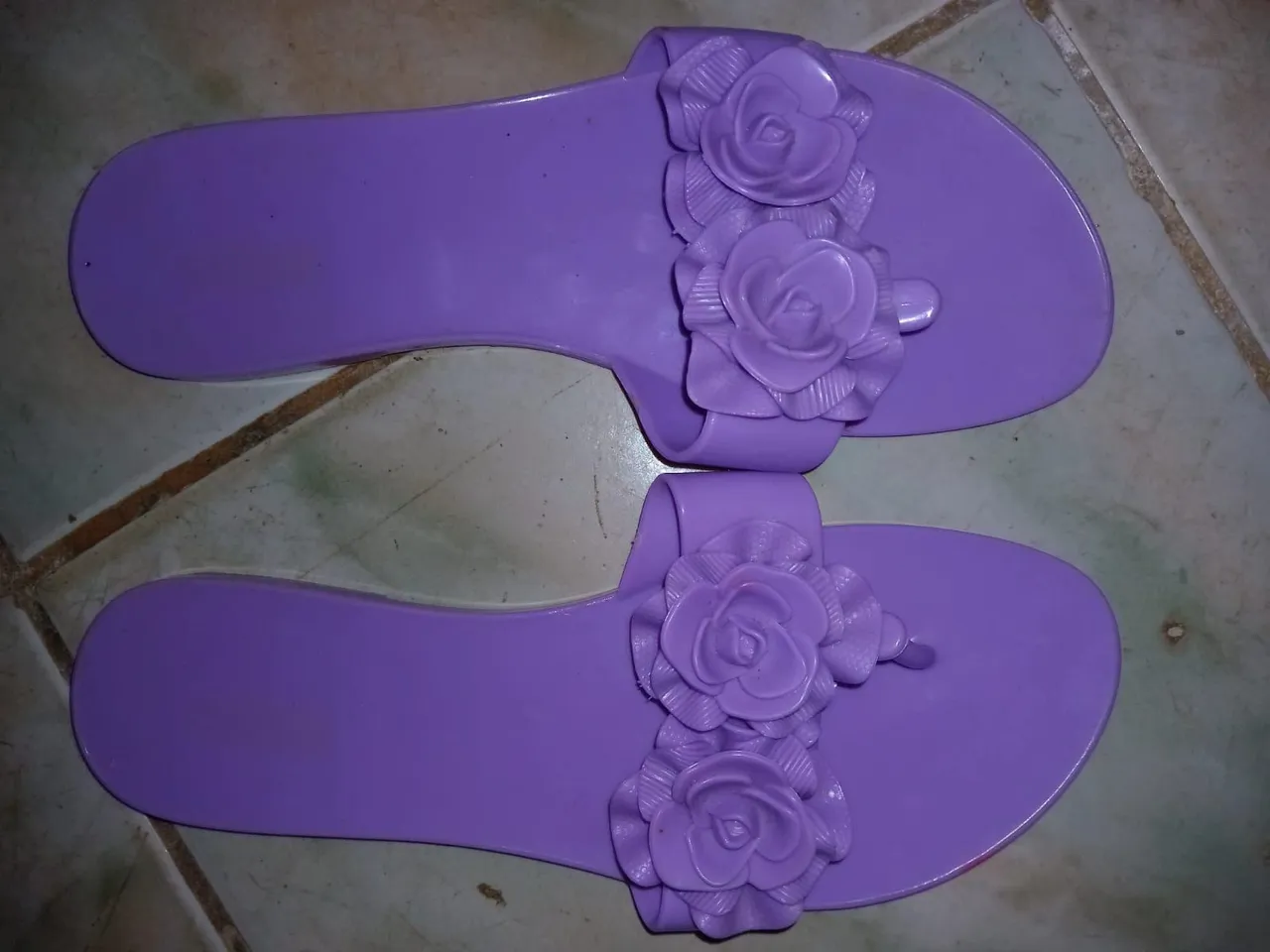 Sandálias RasterinhaLilás com Flores