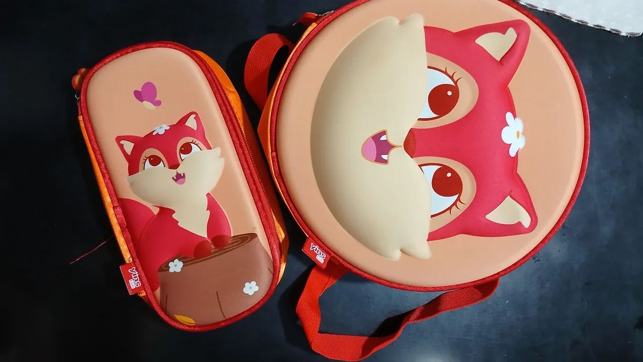 Kit lancheira e estojo infantil