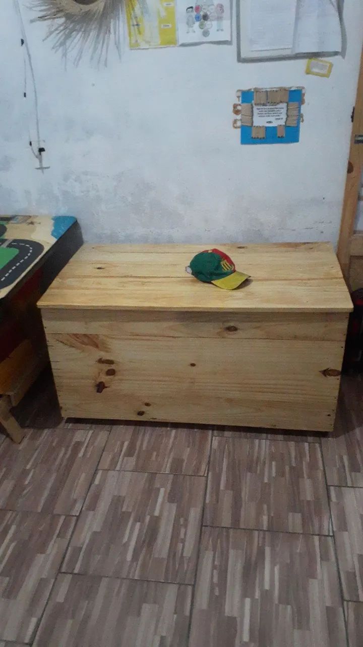 Baú de madeira de pinho para organização chama no zap *  - Foto 2