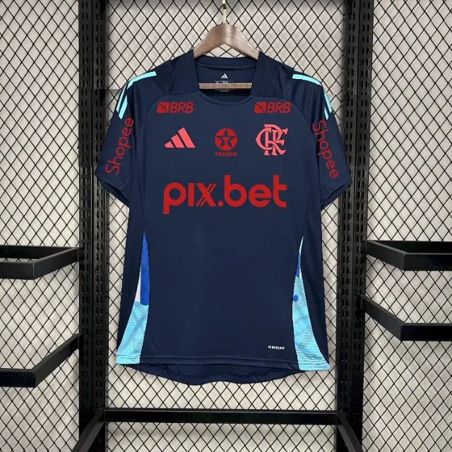 Camisa Flamengo Com Patrocínio Treino Azul Marinho 2025