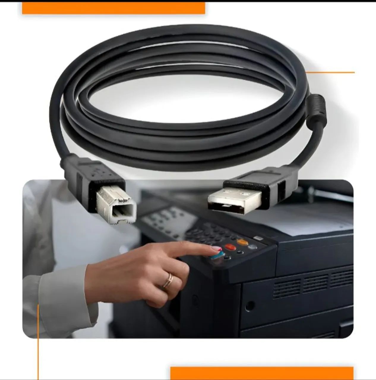 Cabo USB para Impressora 3 Metros 64312625192065120