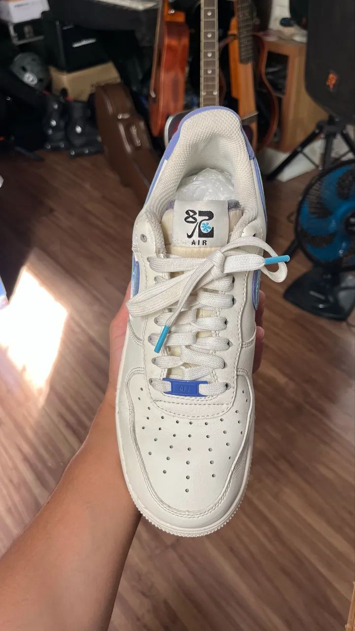 Nike Air Force 1 82 Double Swoosh White Médium Blue - Foto 2