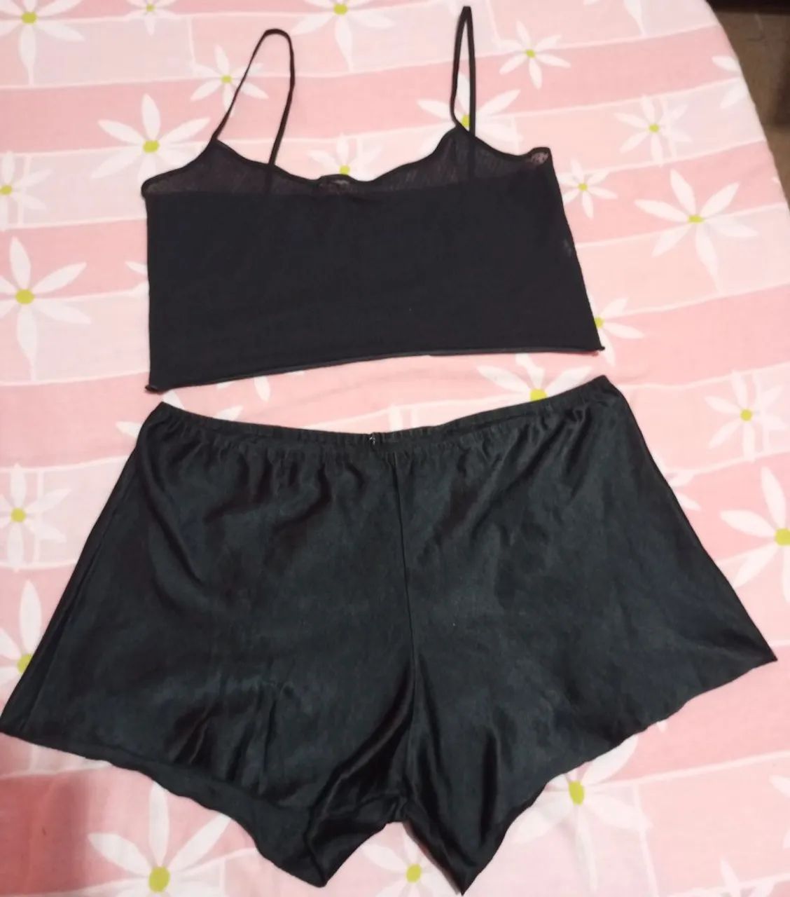 Baby doll preto com tule 
