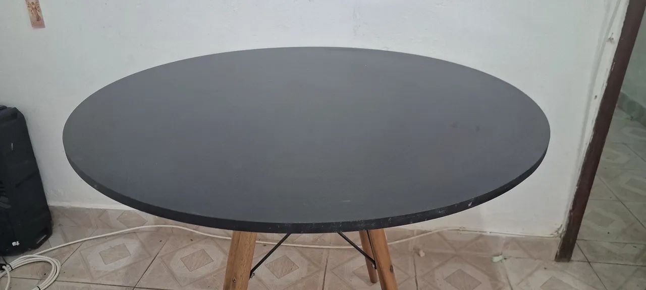 Mesa Charles Eames Eiffel 90cm Redonda Madeira Mdf Tx  - Foto 2