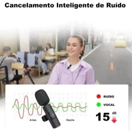 Microfone de Lapela H'maston MK09 sem fio para  Iphone Conector Lightning Original - Foto 2