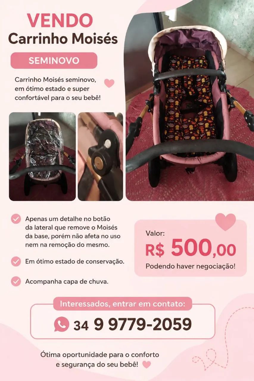 Carrinho Moisés / berço / cadeirão 