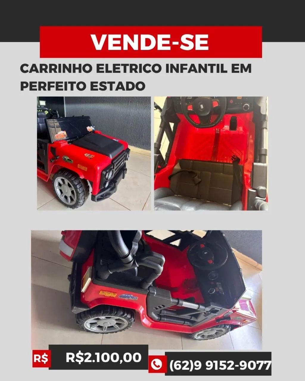 Carrinho elétrico infantil 