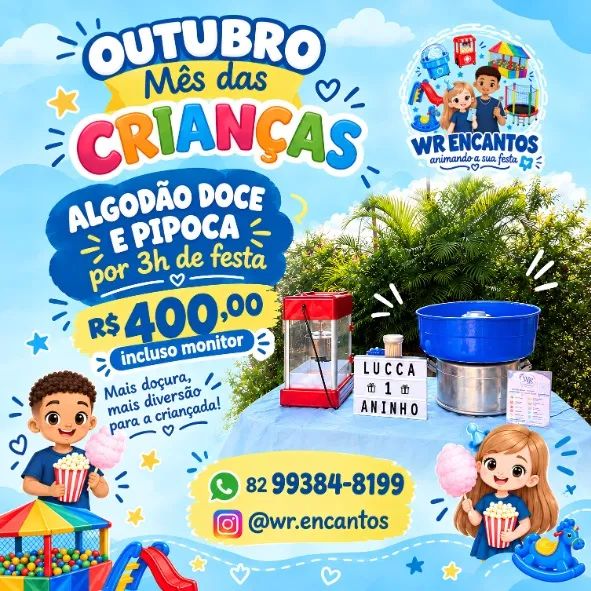 aluguel de algodão doce e pipoca 