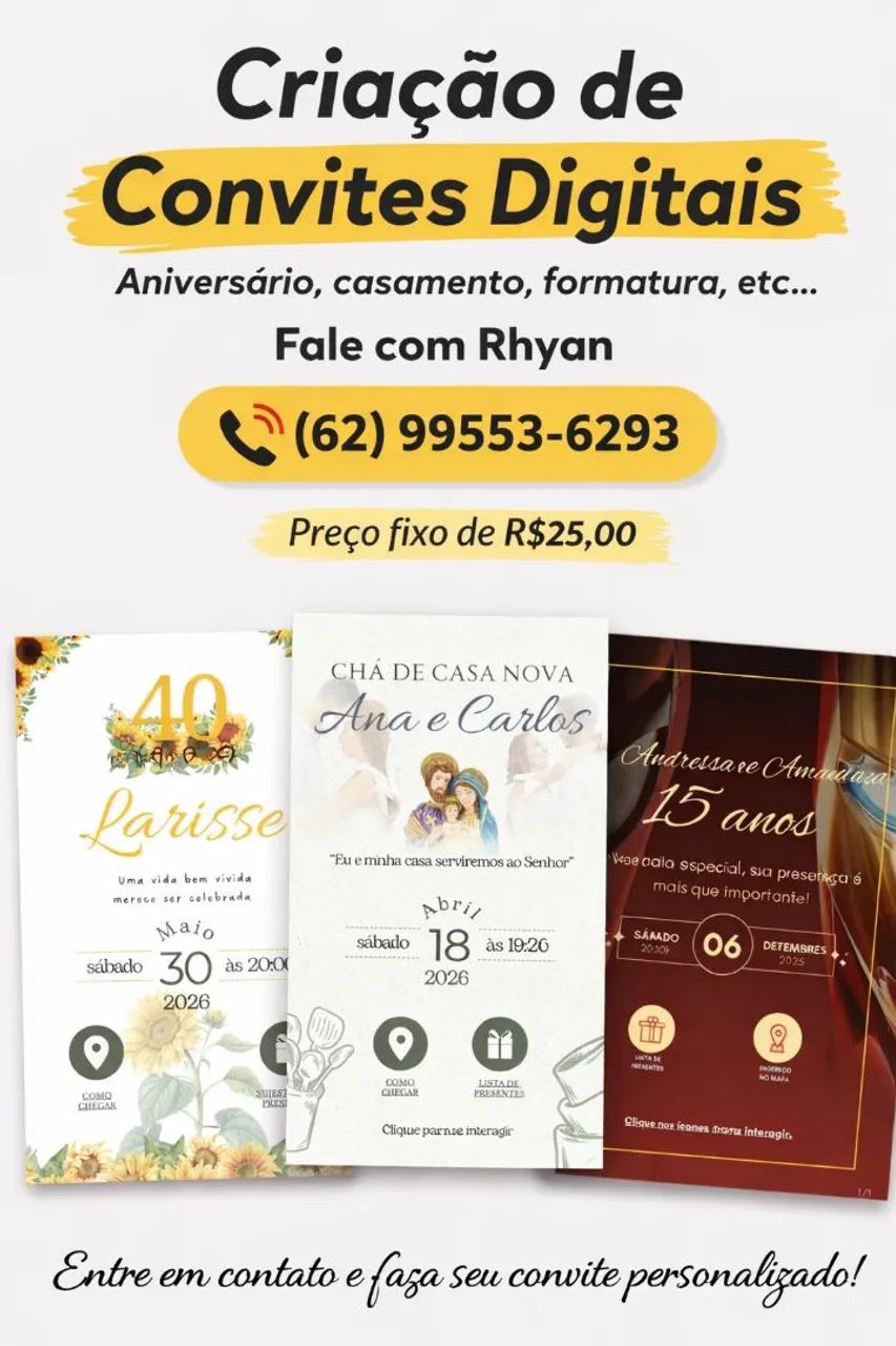 Convites digitais personalizados 