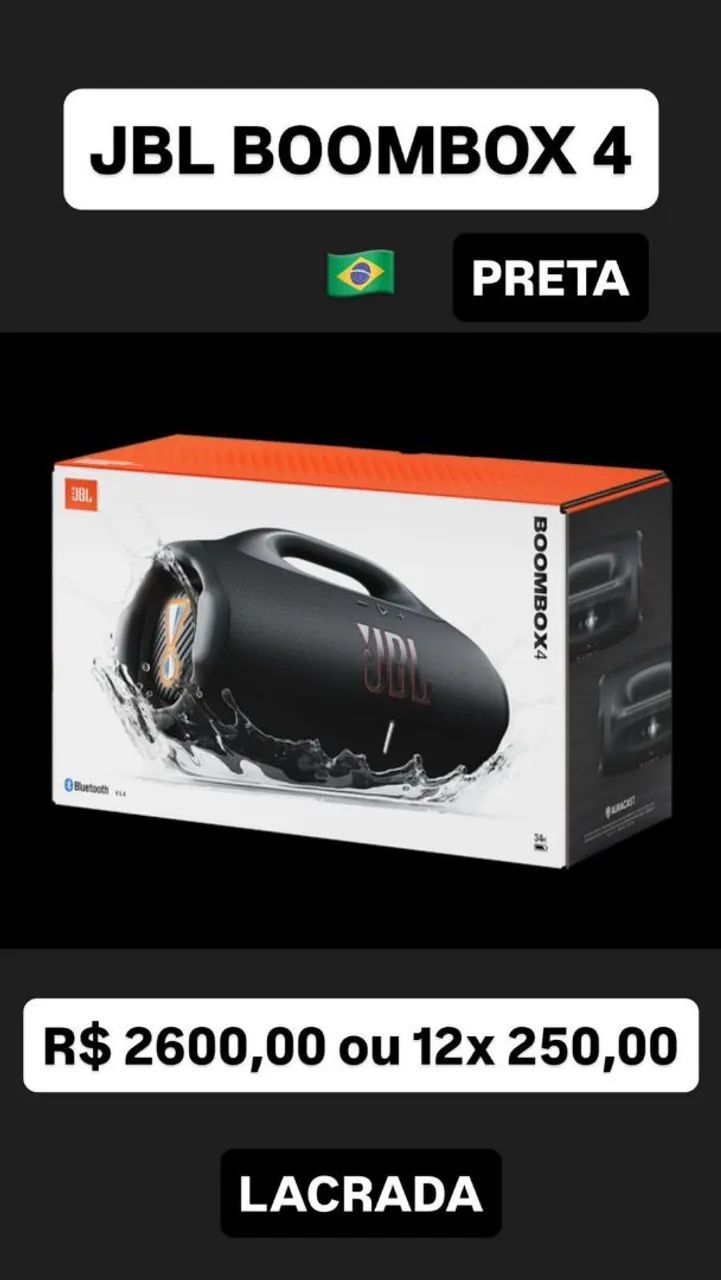 Boombox 4 Laranja e Branca e Preta(2.899) - Foto 2