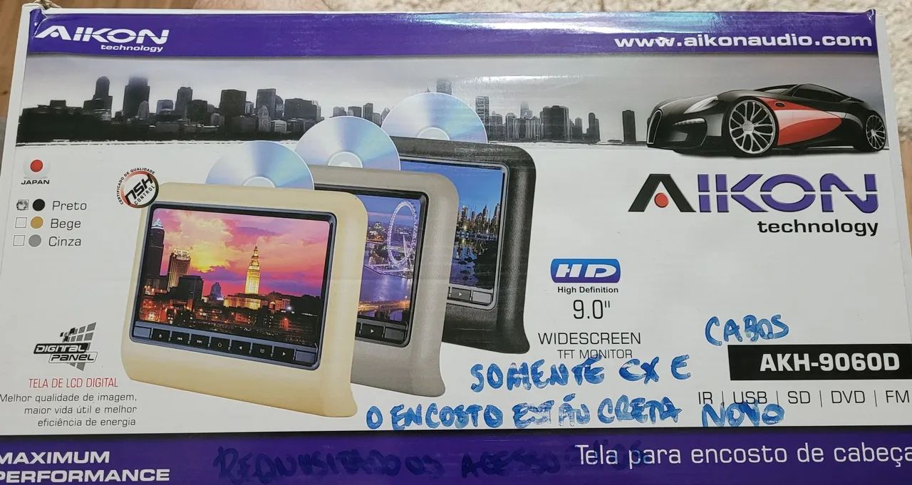 Tela para encosto de carro aikon 9polegadas