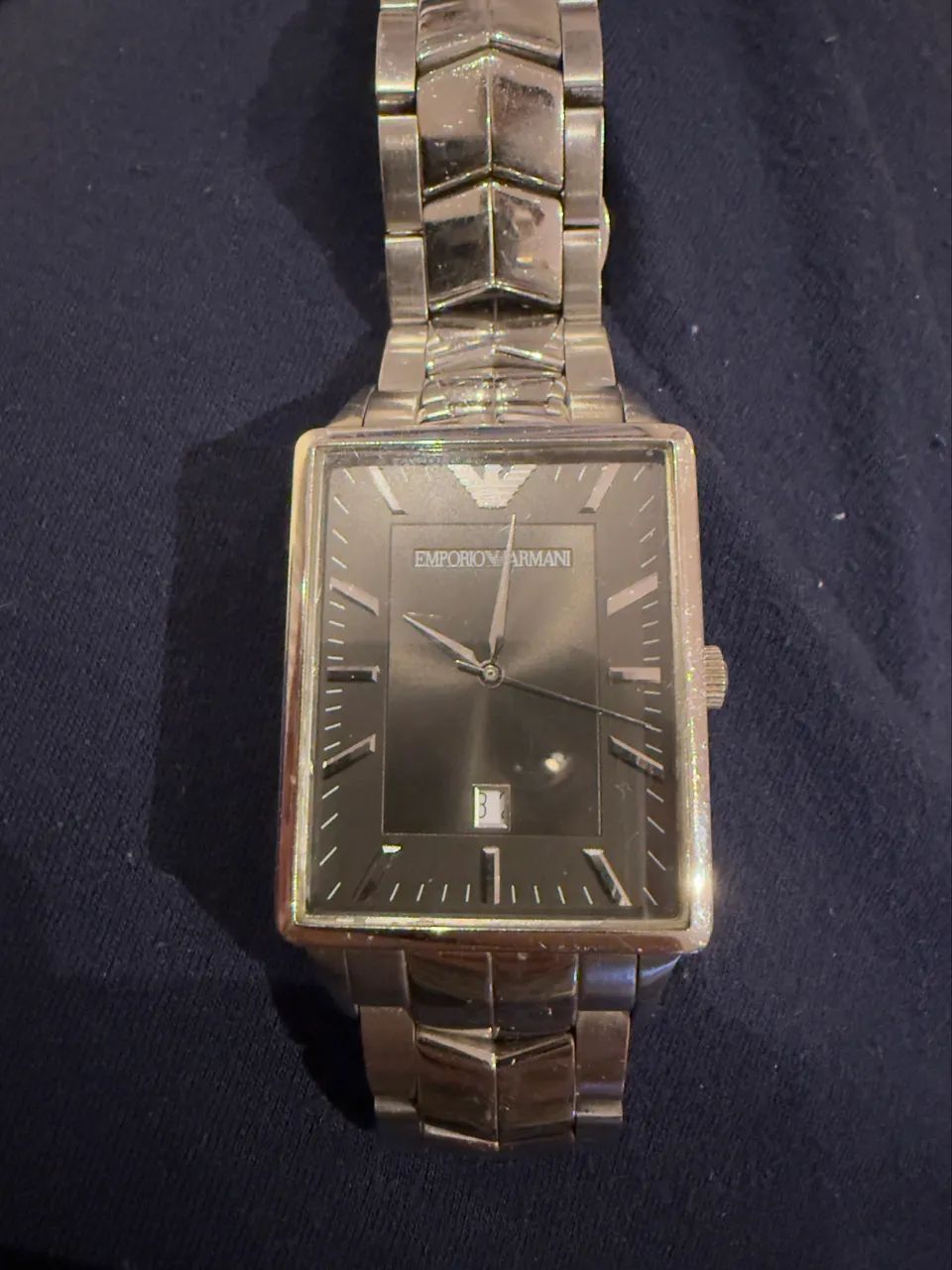 EMPORIO ARMANI ジョーゼット織サンドベージュ　52 Emporio Armani Classic Rectangle Referência: AR-0484 - Acessórios