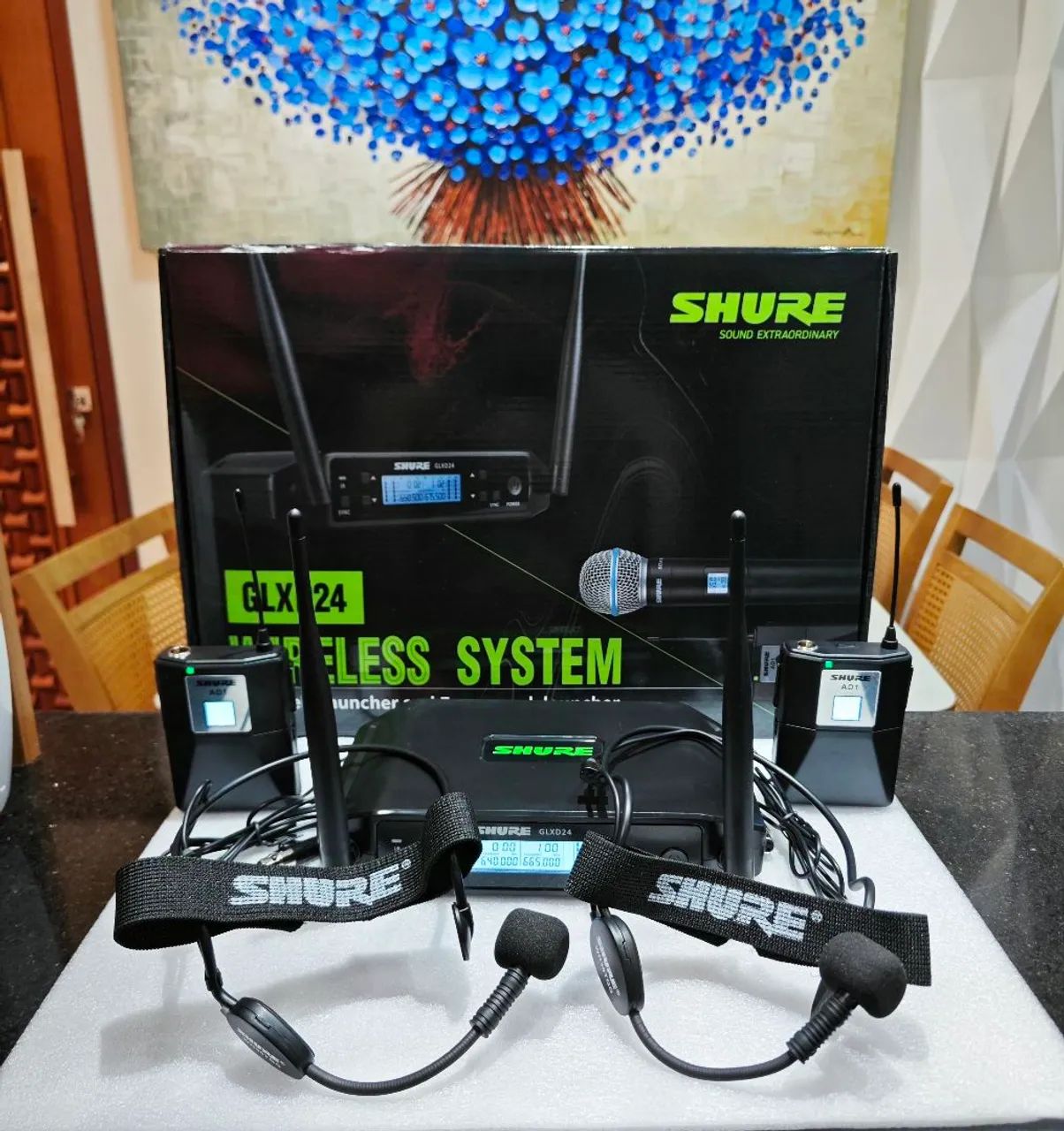MICROFONE SHURE GLXD24 WH30 FACIAL DUPLO