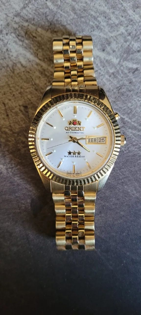 Relógio Orient Automático dourado todo original