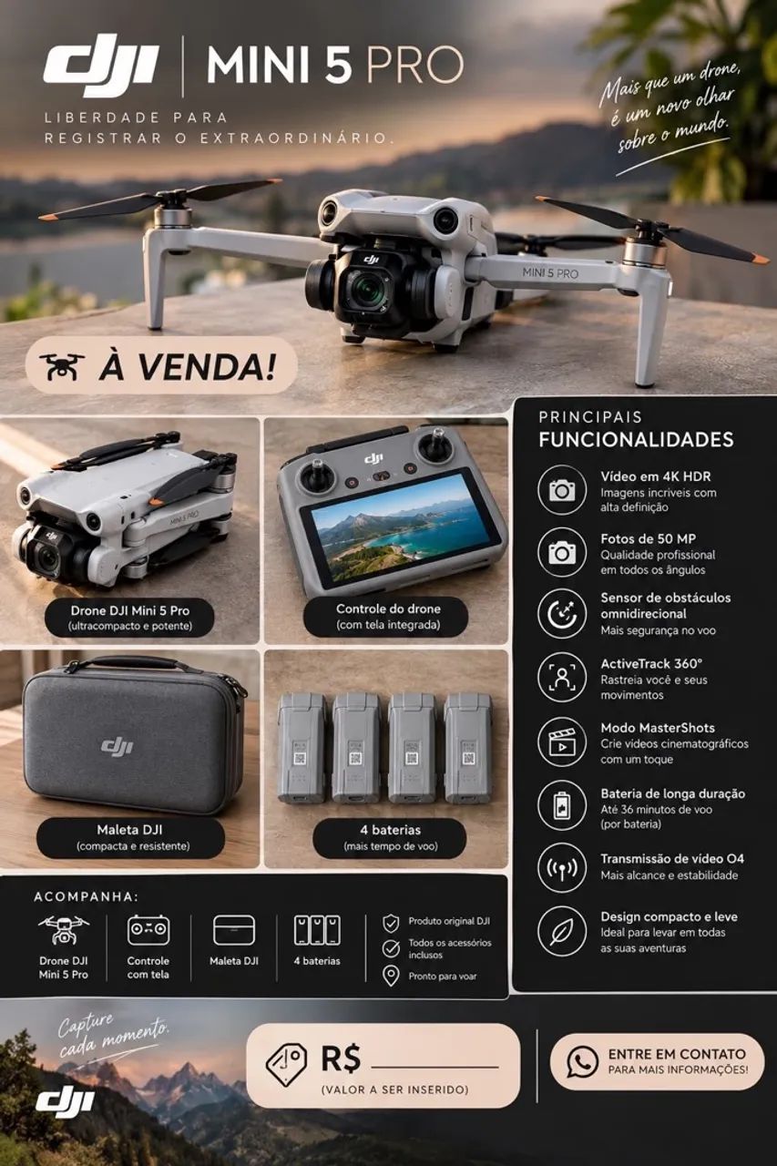 Drone DJI mini 5 pro Fly more 