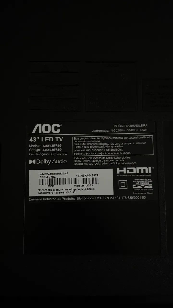 Smatv AOC HD LED com Rokutv 43? - Foto 3