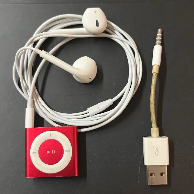 ipod shuffle vermelho perfeito acessórios