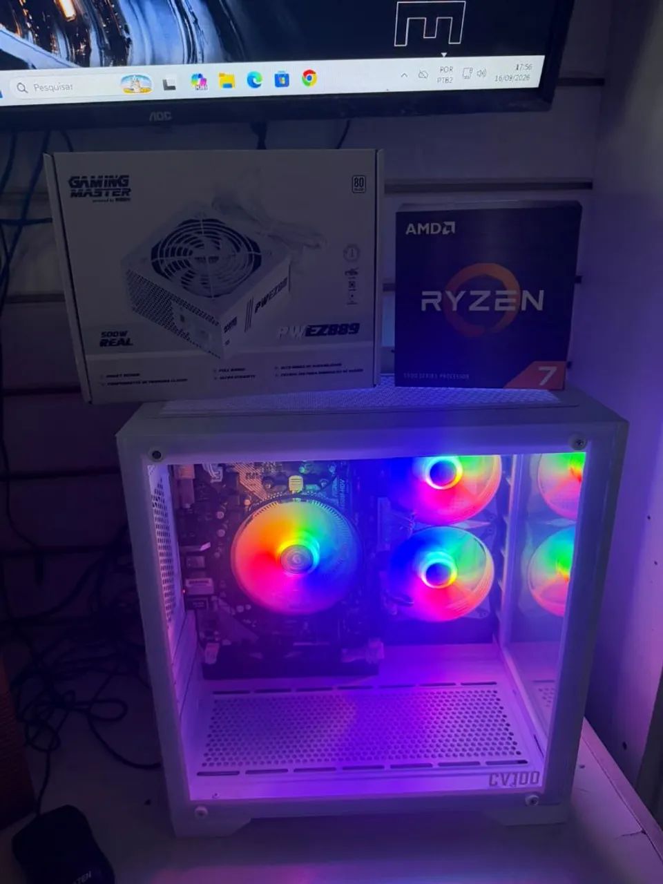 Pc Gamer RYZEN 7 AQUÁRIUM Branco Luxo  - Foto 4