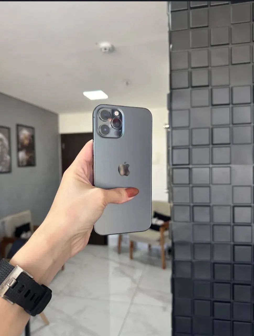 IPHONE 12 PRO MAX 128 GB SEMI NOVO PRETO - Foto 4