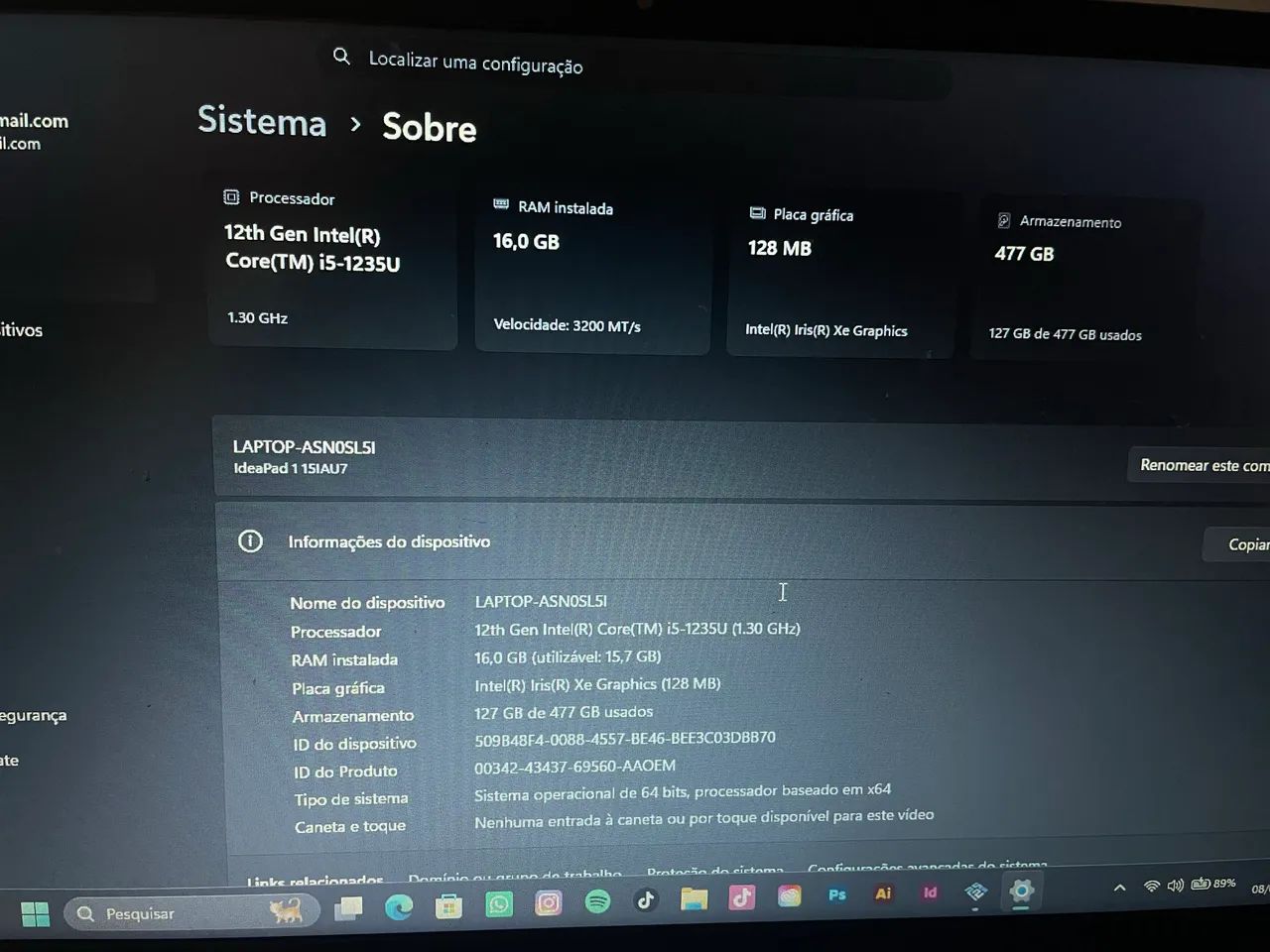 Notebook Lenovo IdeaPad i5 12ª Geração | 16GB RAM - Foto 2
