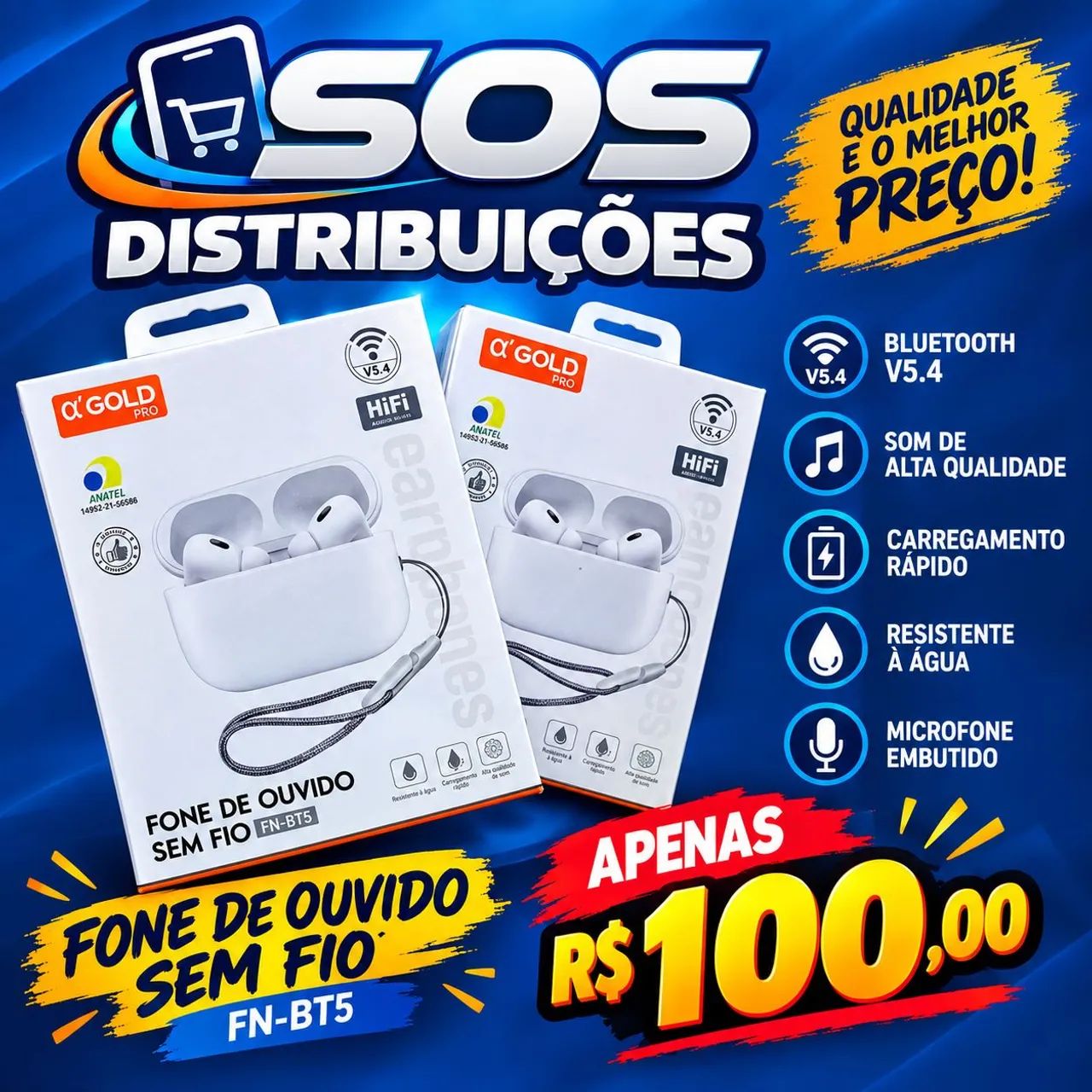 Fones de alta qualidade 