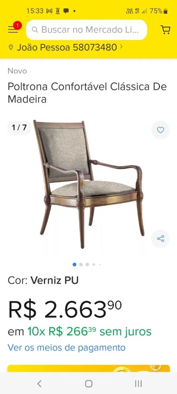 Poltrona luxo casa decor império parma c/entrega  - Foto 4