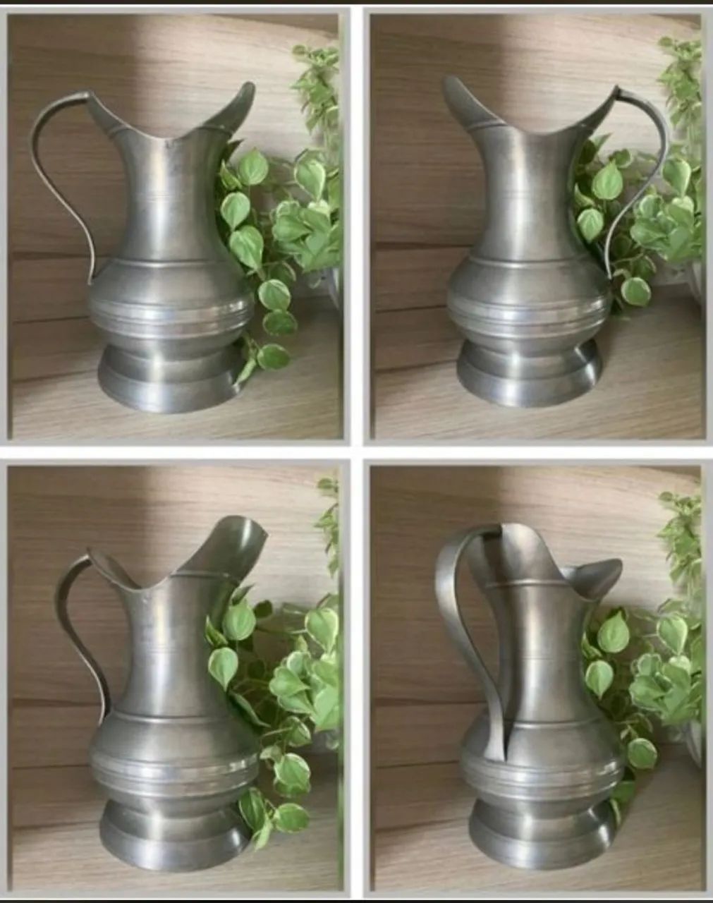 Jarra Vintage 1,5l Rara Antiga Exclusiva Em Estanho Prateado - Foto 3