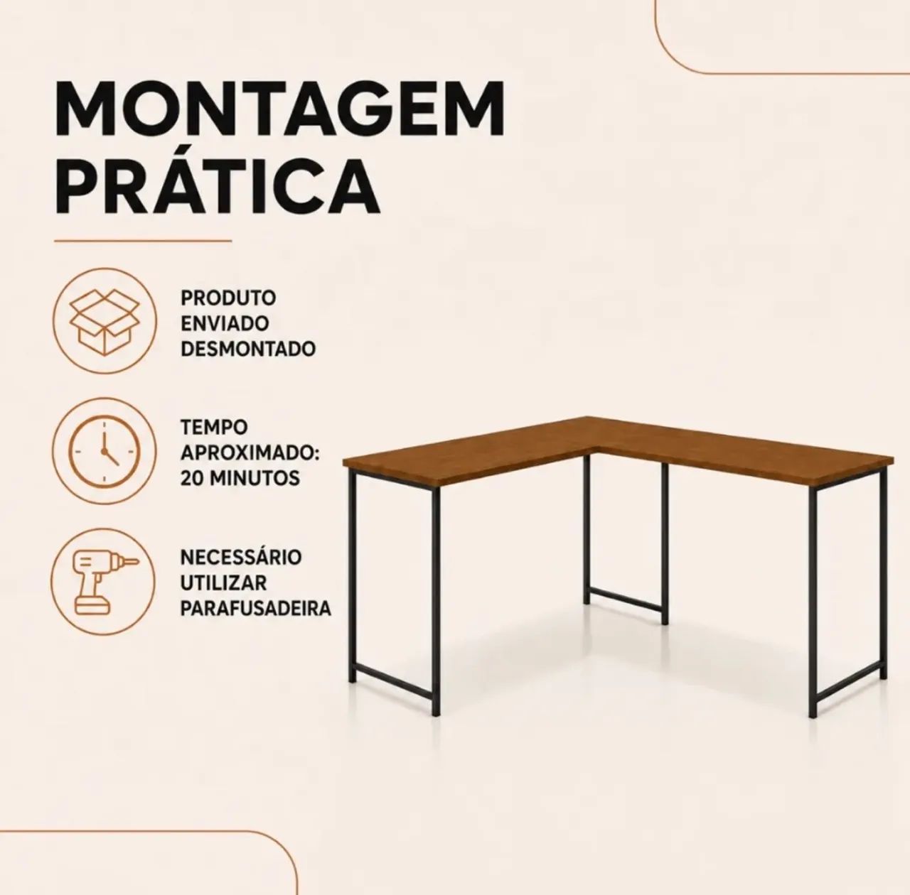 Mesa Escrivaninha em L - KlmStore - Foto 3