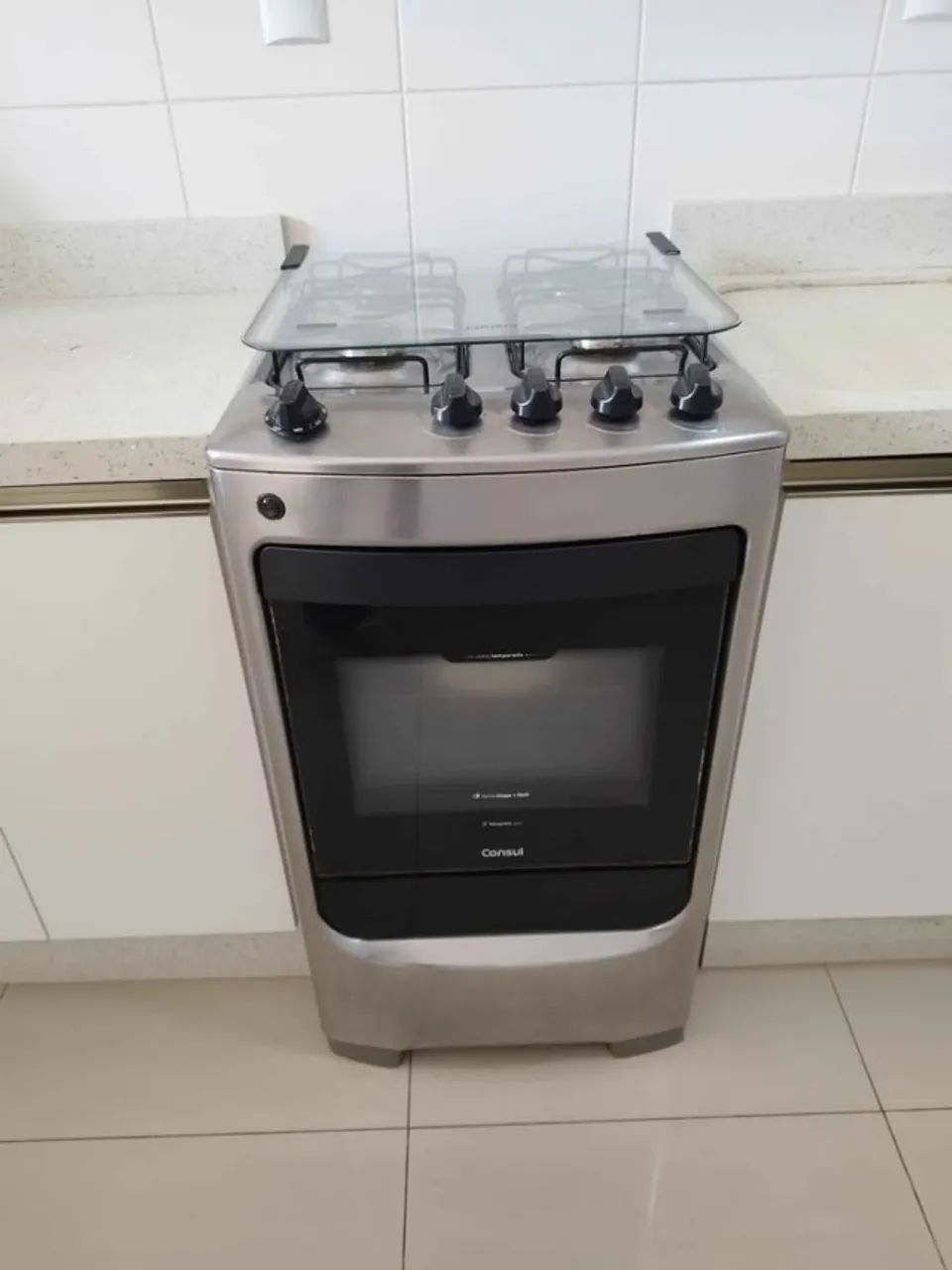Fogão 4 bocas consul inox de piso