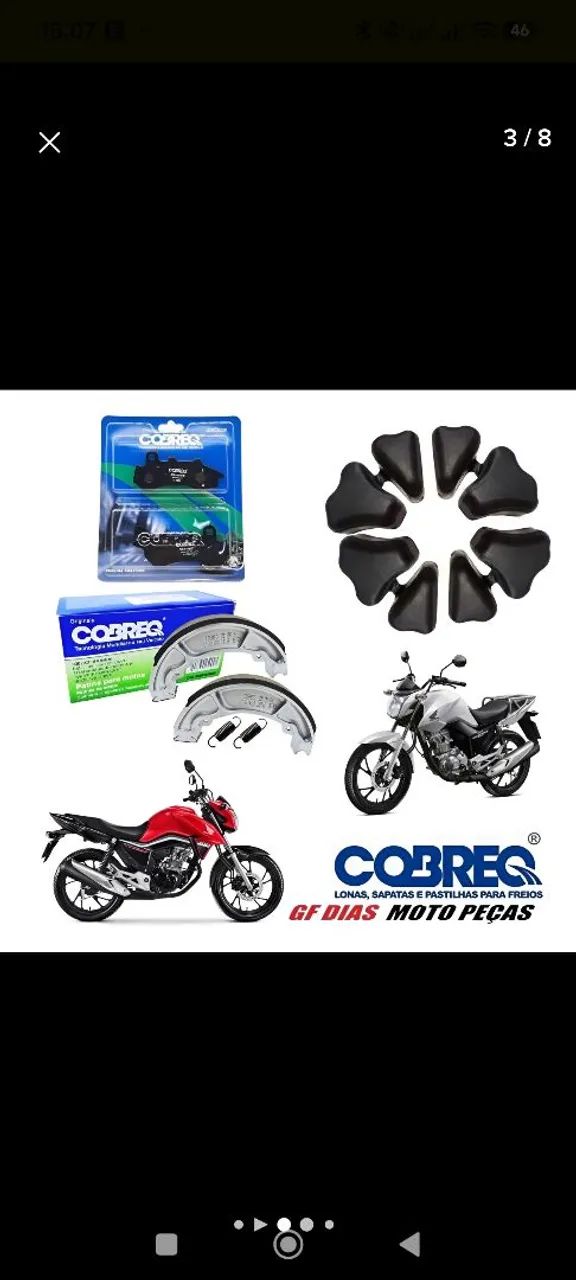 Kit lona ,pastilha e bucha da Titan 160cbs 