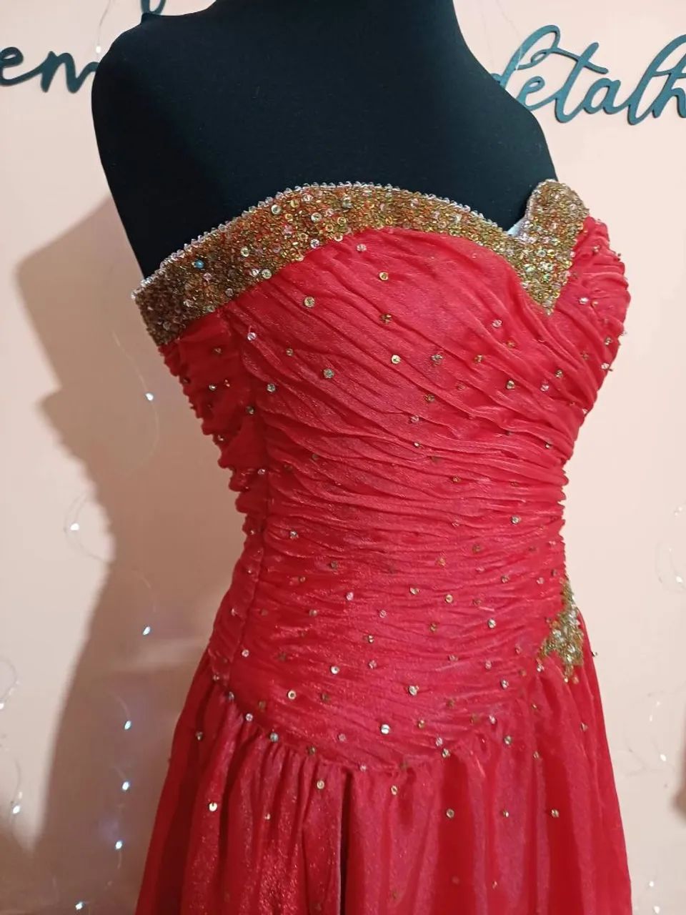 Vestido de debutante longo vermelho  - Foto 5