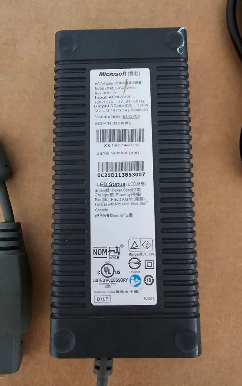 fonte para xbox 360 fat 100v--127v 150w modelo hp-a1503r2 100v--127v - Foto 2
