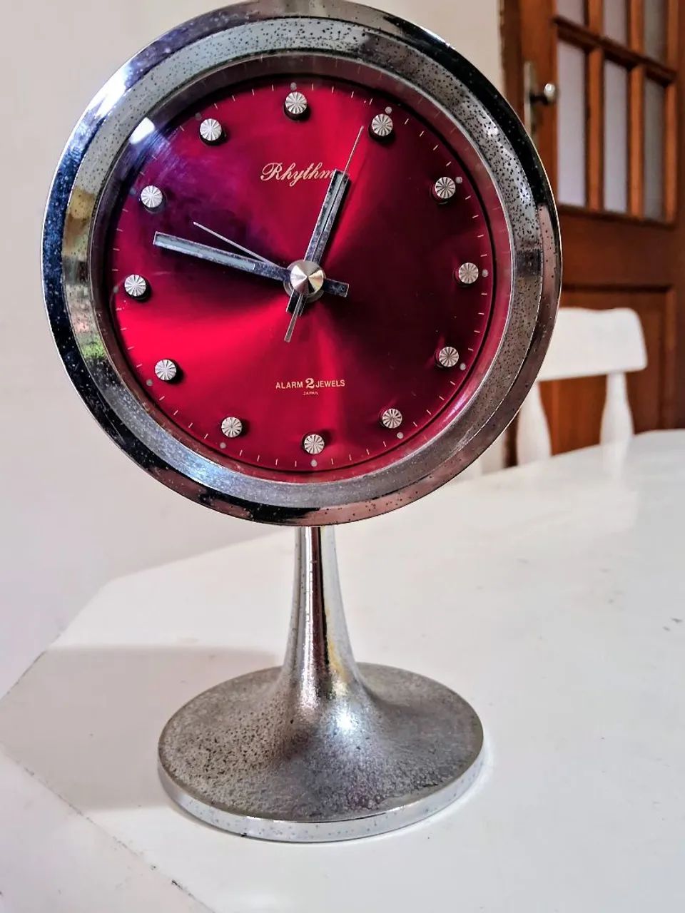 Relógio de mesa antigo Rhythm