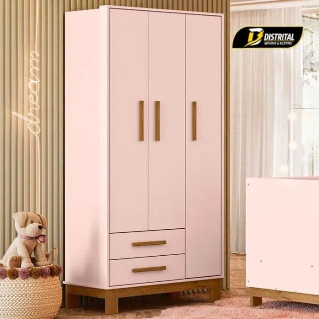 Guarda Roupa Infantil Encanto 3 Portas 2 Gavetas Oferta