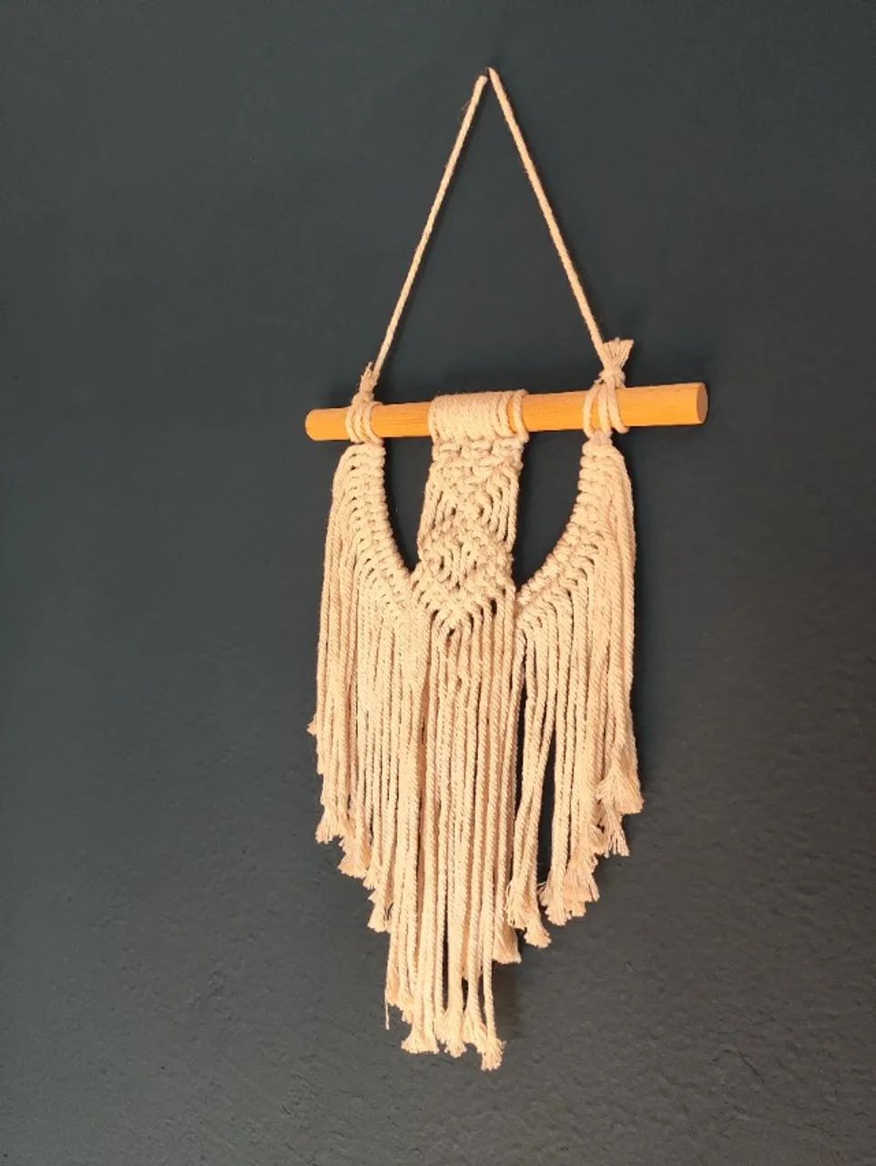 Kit 8 decorações em macramé e madeira