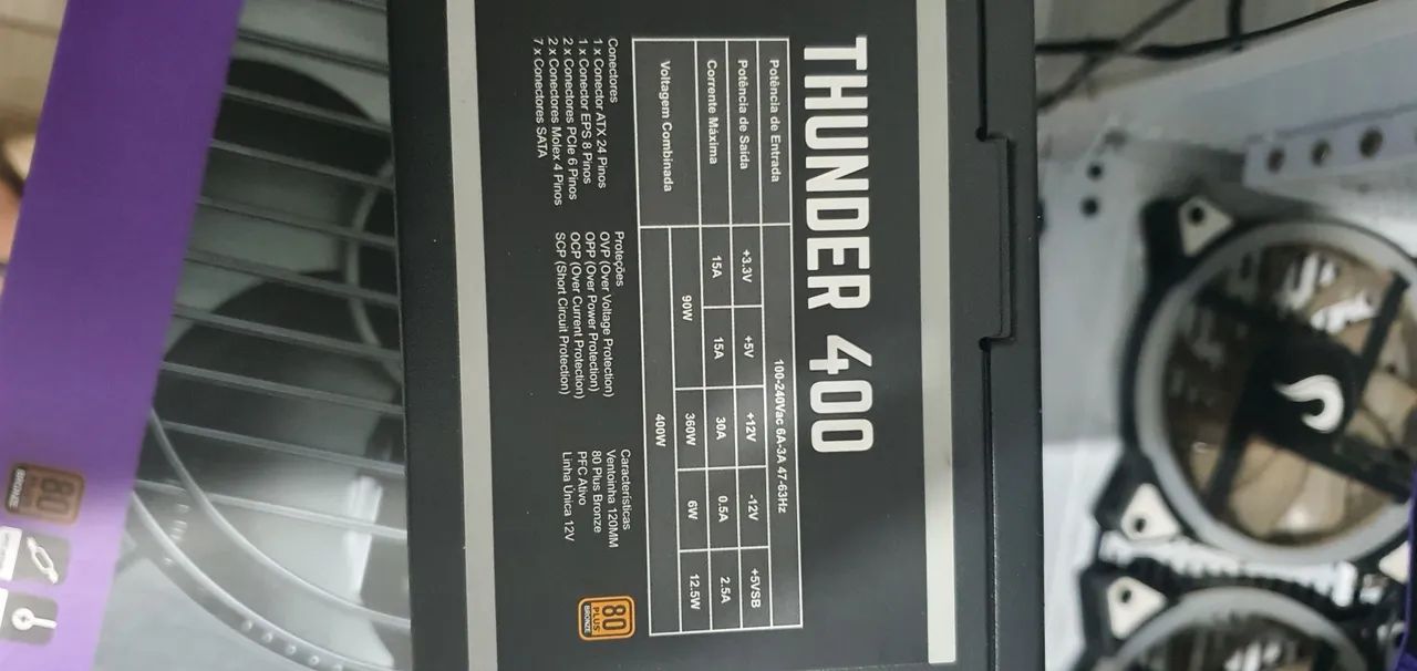Fonte mancer Thunder 400w 80 plus bronze - Foto 4
