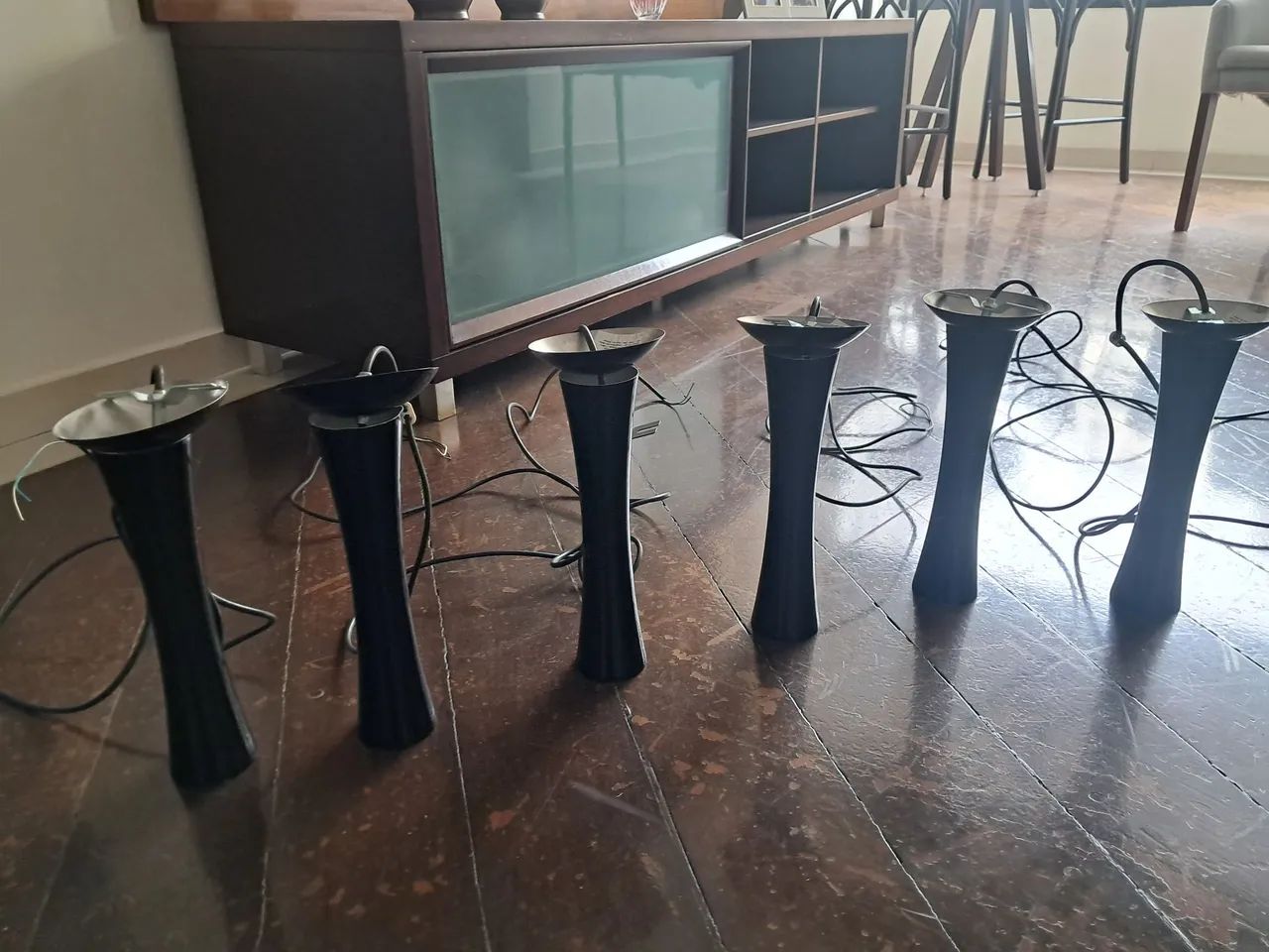 Luminária de teto de alumínio preta - Foto 5