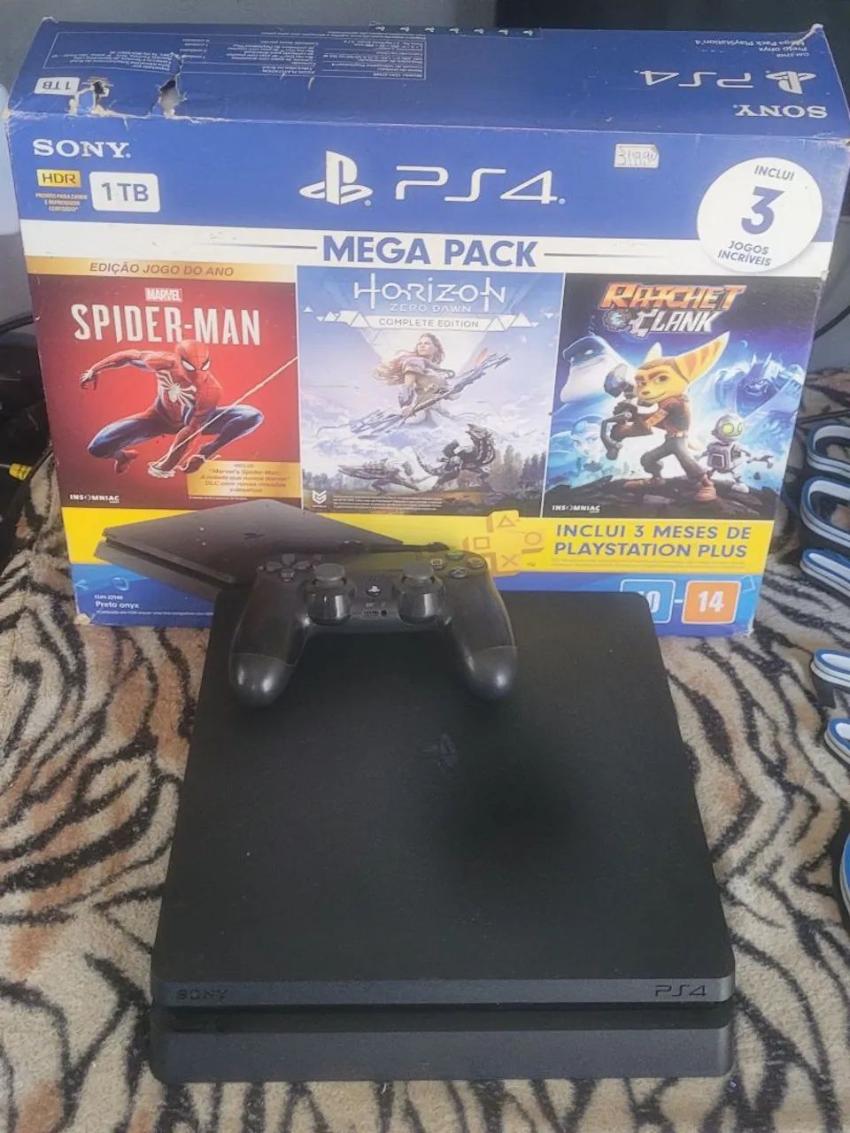 Ps4 slim 1 terá, 3 jogos